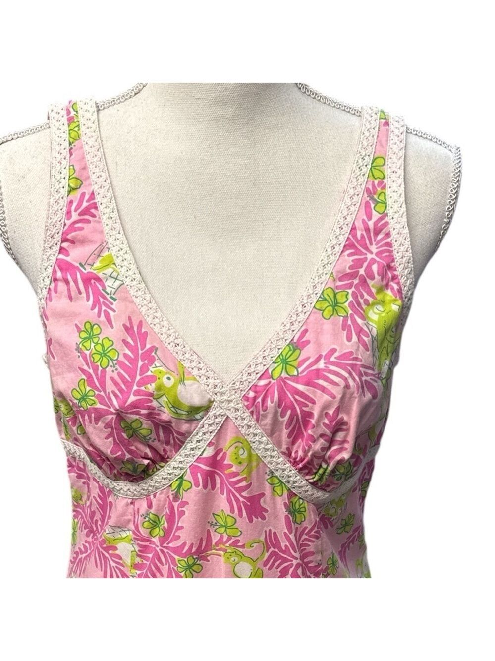 Lilly Pulitzer Women's Mommy & Me Monkey Print Sleeveless Cotton Dress Size 10 - Picture 4 of 16